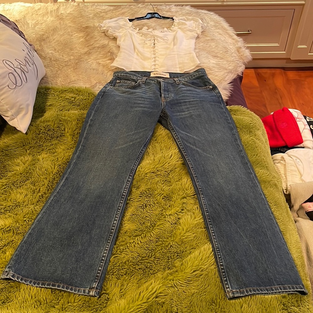 Reformation Mid crop, Flare (NO Raw Hem) Jeans, size 27!